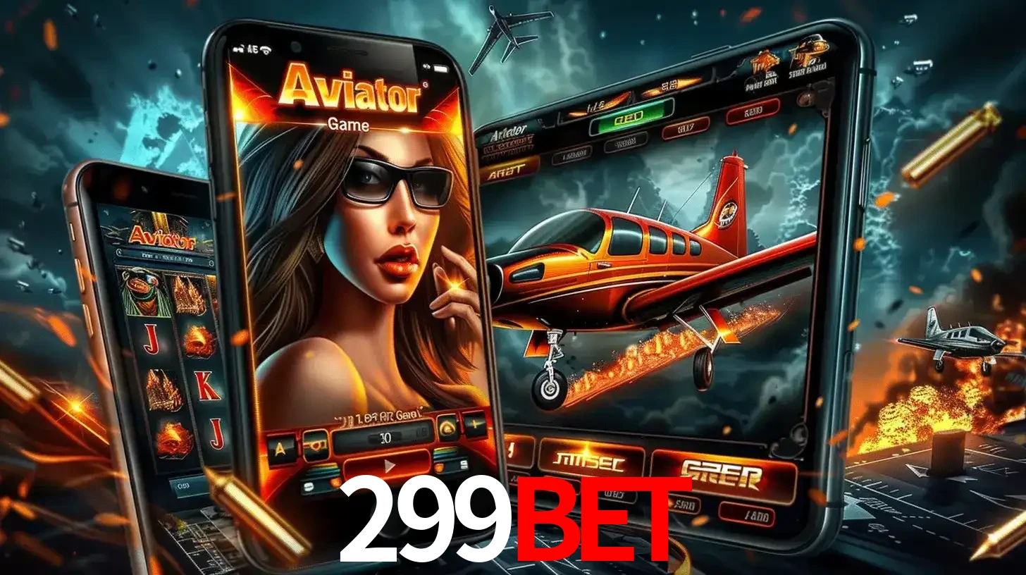 O popular jogo de apostas Aviator exibido em vários celulares e tablets, mostrando a interface emocionante e a ação de voo disponíveis para jogar agora no 299bet.