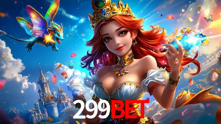 A princesa de um reino de fantasia mágico, com seu pequeno dragão, apresentando um mundo de prêmios encantados nos jogos de caça-níqueis do cassino 299bet.